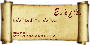 Eötvös Éva névjegykártya